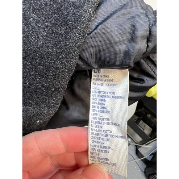 American Eagle Mens Wool Blend Double Breasted Peacoat Long Sleeve Size L Gray - Picture 3 of 10